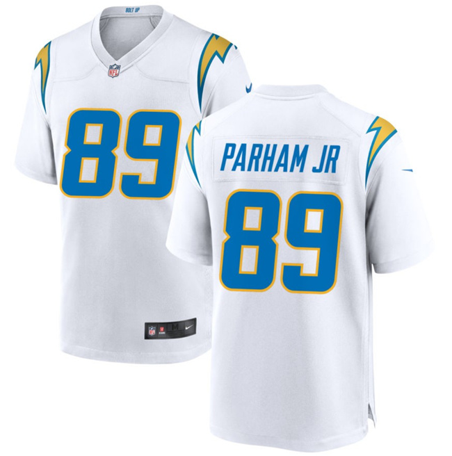 Men's Los Angeles Chargers #89 Donald Parham Jr White Stitched Game Jersey